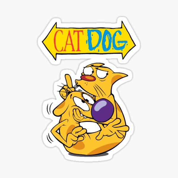 "Movie Funny Catdog Cartoon Cute Mashup" Sticker For Sale By ...