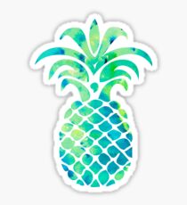 Blue Watercolor Pineapple Sticker
