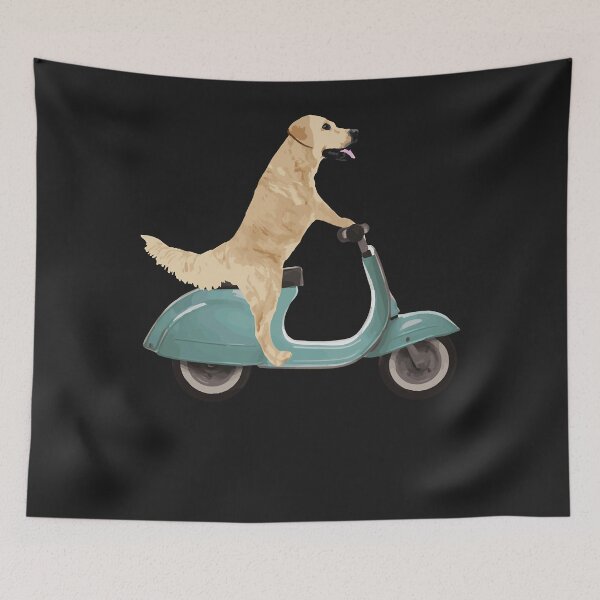 Item preview, Dog on a Scooter Funny Labrador Pullover Hoodie designed and sold by marshapgp.