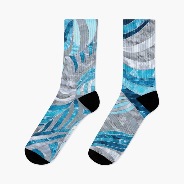 Item preview, Blue Metallic Wavy Abstract designed and sold by k9printart.