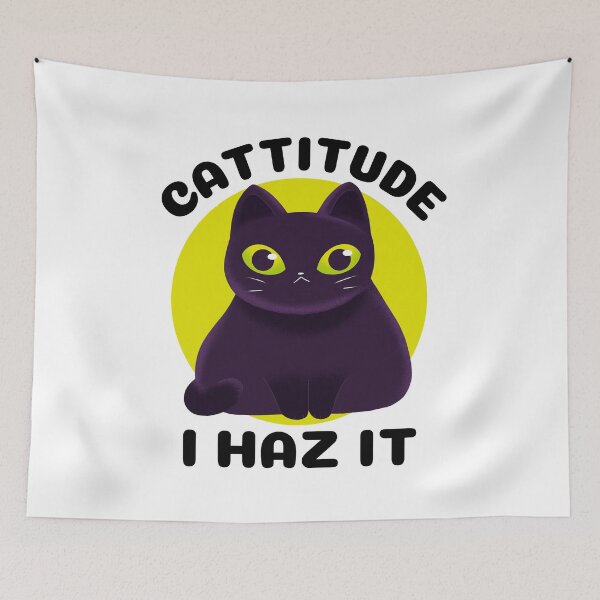 Item preview,  I Haz Cattitude | Cattitude I Haz It | Funny Cute Halloween Cat designed and sold by SunsetCloud.