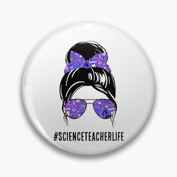 Item preview, Science Teacher Messy Bun Life Hair Glasses Back to School designed and sold by csaron92.