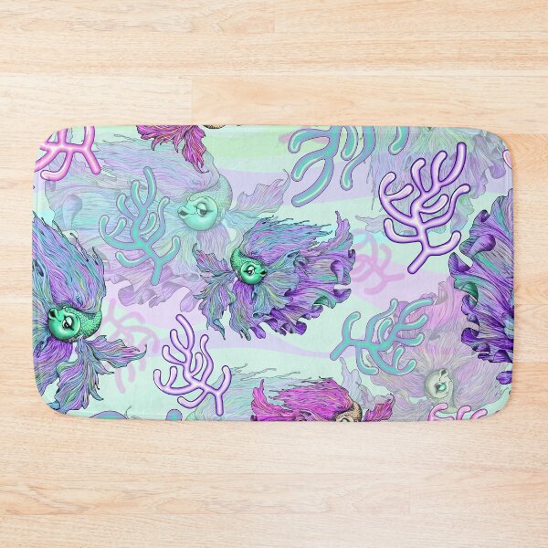 Item preview, Angel Fish Fantasy Aqua Pink & Purple Pattern designed and sold by BluedarkArt.