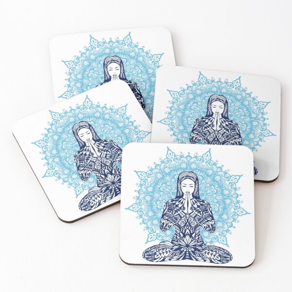 Item preview, Blue Bouddha women's printed t shirt | yoga t-shirt | custom t shirt | namaste t-shirt | women's t-shirt | Namaste designed and sold by PCBoutique.
