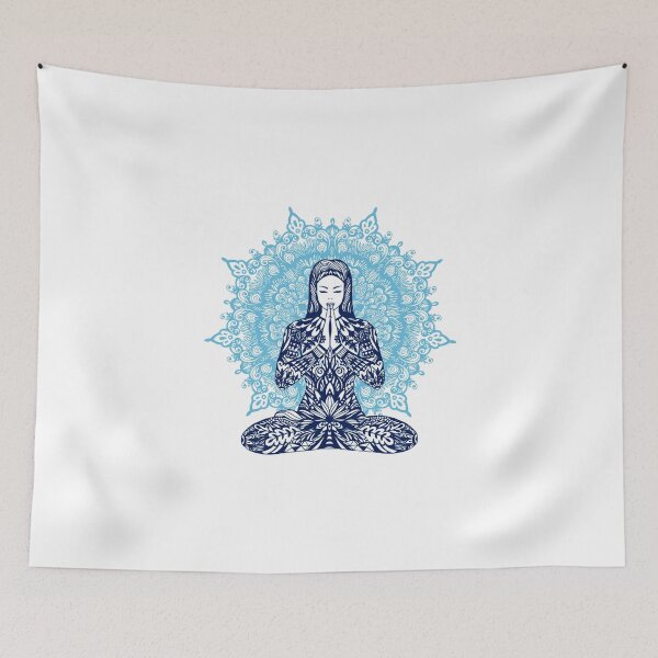 Item preview, Blue Bouddha women's printed t shirt | yoga t-shirt | custom t shirt | namaste t-shirt | women's t-shirt | Namaste designed and sold by PCBoutique.