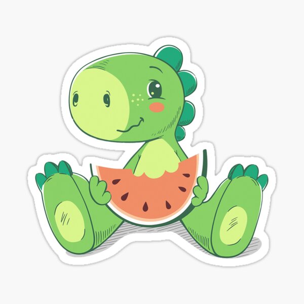"Watermelon Dinosaur One In a Melon T Rex Summer Fruit" Sticker for