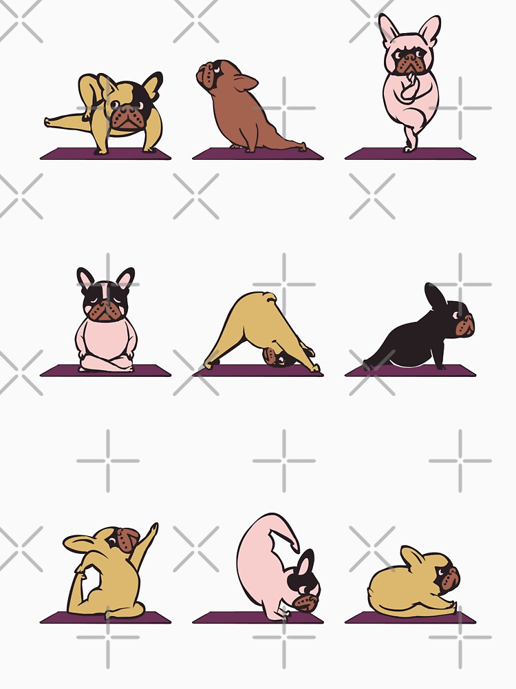 "Frenchie Yoga" Pullover Hoodie for Sale by Huebucket | Redbubble