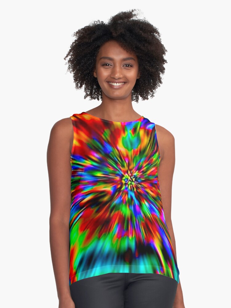 Tie Dye Hoodie Fractal Sweat Shirt Psychedelic Top Rave Gear Festival  Clothing