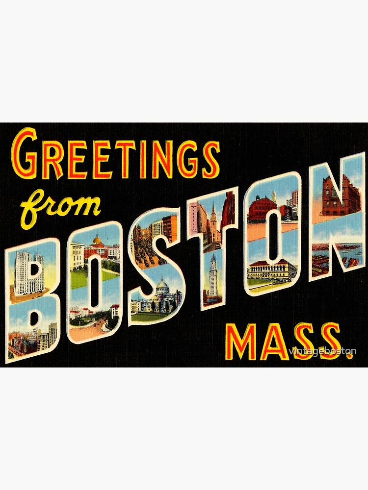 Disover Greetings From Boston Mass Premium Matte Vertical Poster