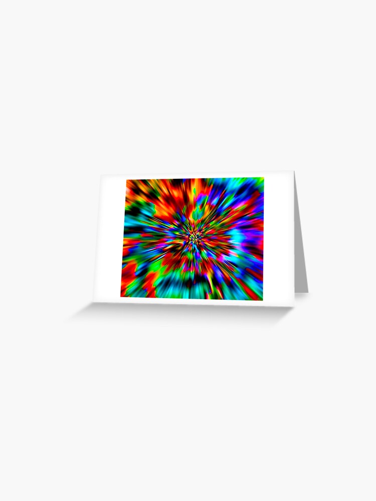 Rainbow Wormhole Tie Dye Pattern Greeting Card By Willybadu