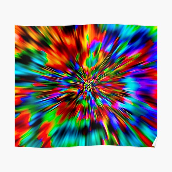 Rainbow Wormhole Tie-Dye Pattern Poster
