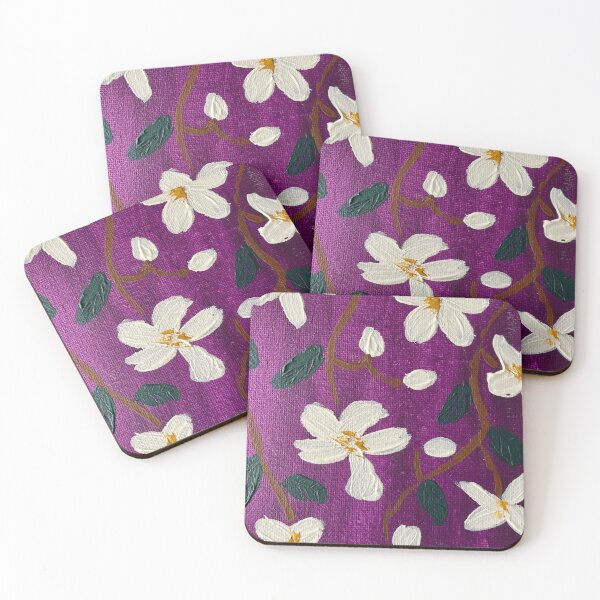 Item preview, White cascade on purple designed and sold by Ruth Breen Artwork .