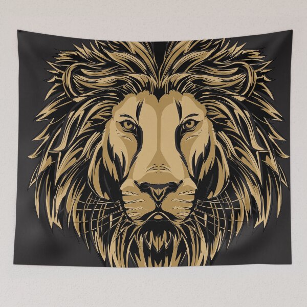 Item preview, Lion Head Illustration in t shirt Screen Printing Style designed and sold by BigBoyFunky.