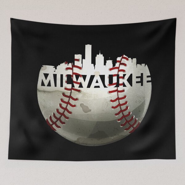 Item preview, Outstanding Milwaukee Baseball Ball With Real Milwaukee Skyline From Winsconsin designed and sold by Urosek.