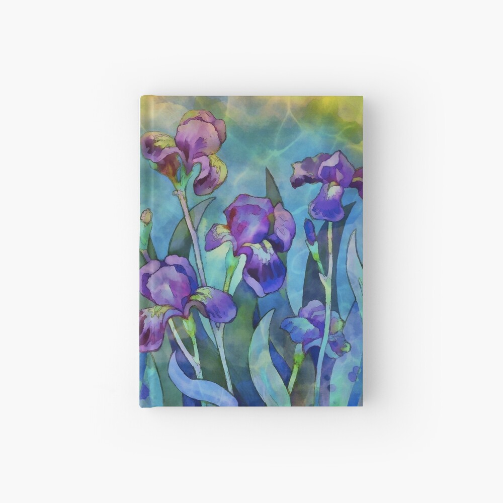 Irises watercolor Hardcover Journal