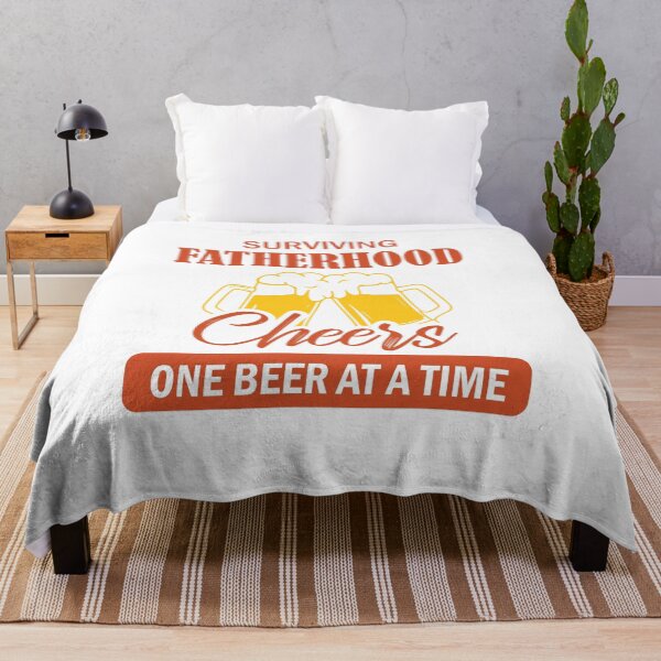 Item preview, Mens Surviving Fatherhood One Beer At A Funny Dad Gift designed and sold by wanasak.