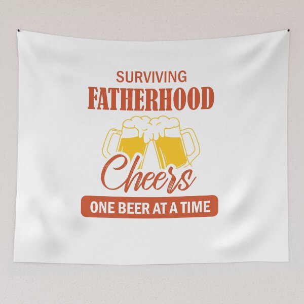 Item preview, Mens Surviving Fatherhood One Beer At A Funny Dad Gift  designed and sold by wanasak.