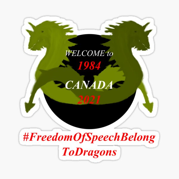 Vista previa del artículo con la obra «La libertad de expresión pertenece a los dragones D6», diseñado y vendido por SelfUpgrade.