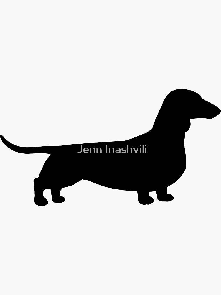 Thumbnail 3 of 3, Sticker, Dachshund Dog Silhouette(s) | Smooth Coated Wiener Dog designed and sold by ShortCoffee.