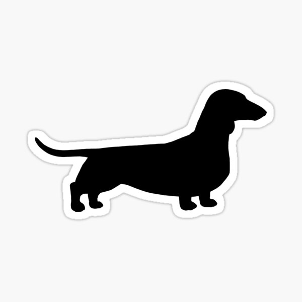 Dachshund Dog Silhouette(s) | Smooth Coated Wiener Dog Sticker