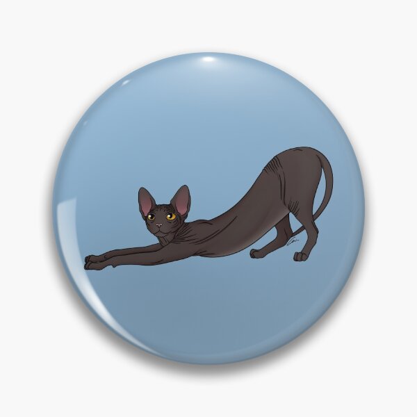 Item preview, Black Sphynx Cat With Yellow Eyes, Hairless Cat II designed and sold by anacecilia.