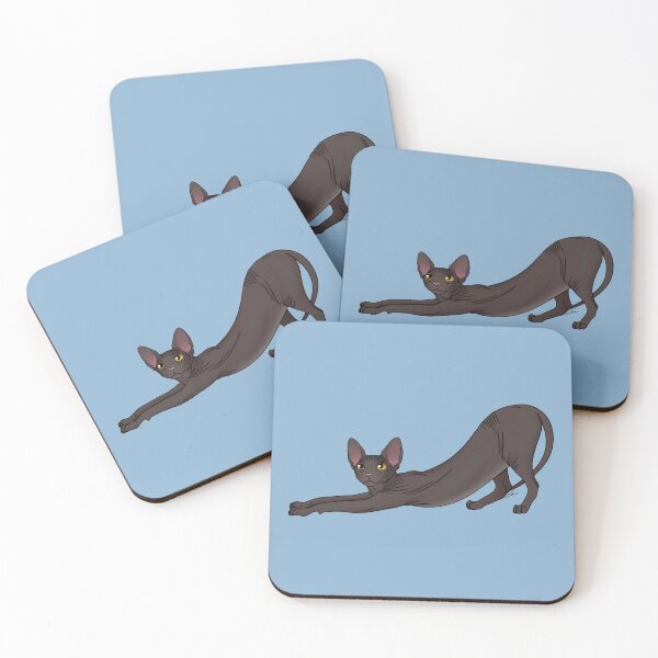 Item preview, Black Sphynx Cat With Yellow Eyes, Hairless Cat II designed and sold by anacecilia.