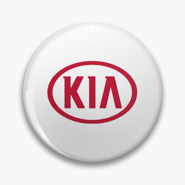 Kia Logo Pin Badge rot silber Klassiker mit Schriftzug 