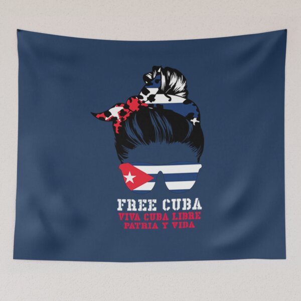 Item preview, Viva Cuba Messy Hair Woman Bun Free Cuba Flag designed and sold by SouthernYall.