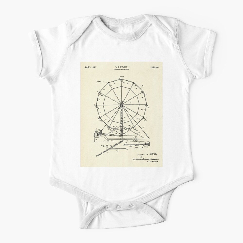 Portable Ferris Wheel 1952 Baby One Piece By Paulrommer Redbubble