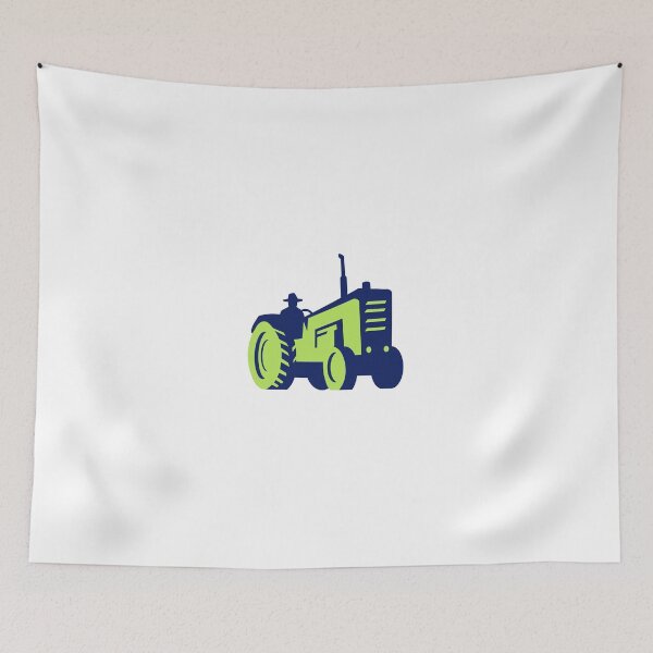 Item preview, Organic Farmer Driving Vintage Farm Tractor designed and sold by patrimonio.