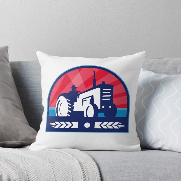 Item preview, Organic Farmer Tractor Wheat Crest Retro designed and sold by patrimonio.