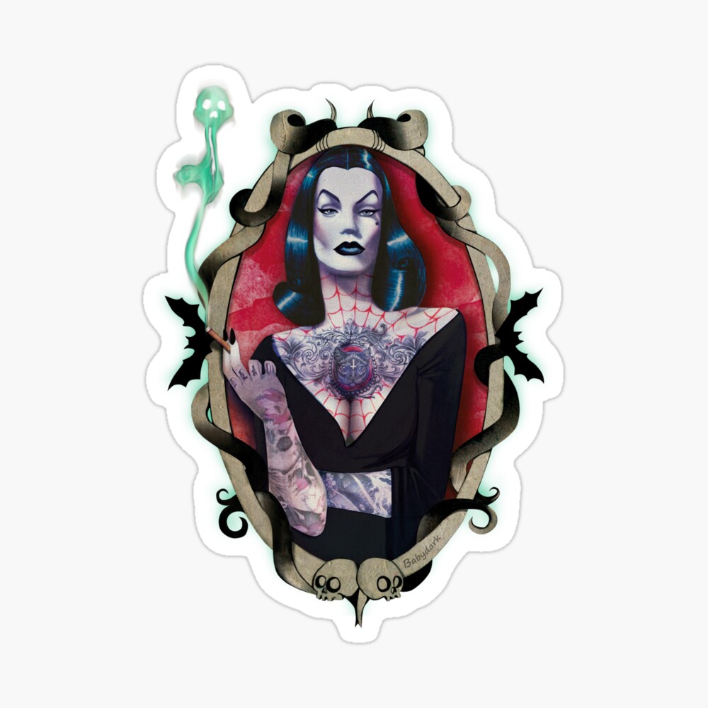 Vampira Tattoo Flash Portrait 8 X 10 - Etsy Sweden