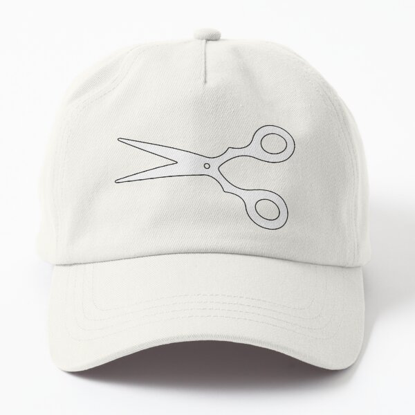 White Scissors Dad Hat