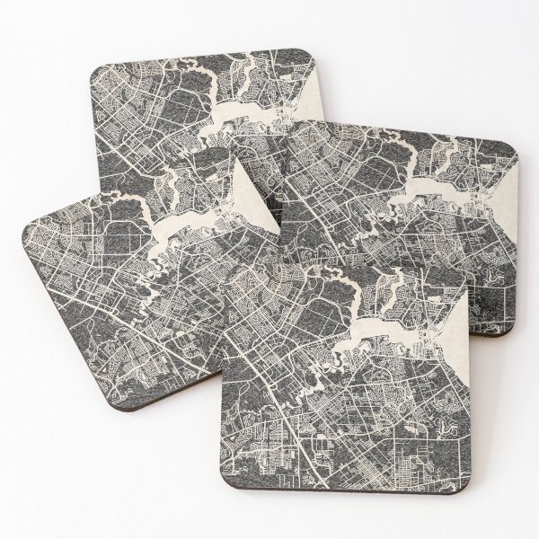 Item preview, League City map Texas ink lines designed and sold by InkMaps.