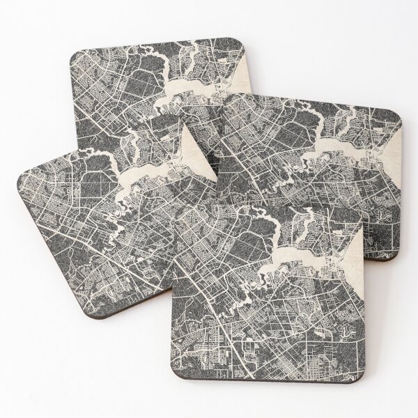 Item preview, League City map Texas ink lines 2 designed and sold by InkMaps.