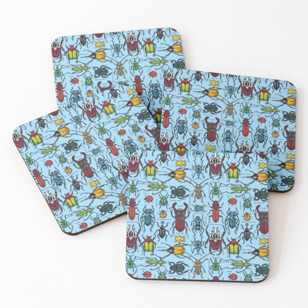 Item preview, Beetles on blue designed and sold by Katerina Mitkova Kirilova.