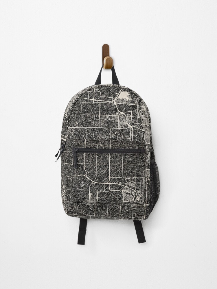Thumbnail 1 of 3, Backpack, Lincoln map Nebraska Ink lines designed and sold by InkMaps.