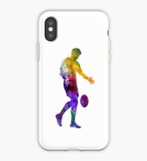 Vinilo o funda para iPhone Jugador de rugby 02 en acuarela