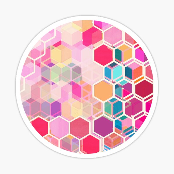 Item preview, Rainbow Honeycomb - colorful hexagon pattern designed and sold by micklyn.