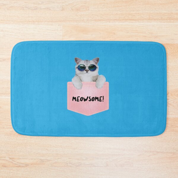 Item preview, Cute Cool Kitty Cat Wearing Round Sunglasses in a Pink Pocket saying Meowsome Gifts Presents Easter Mother's Day Father's Day designed and sold by guitarkel.