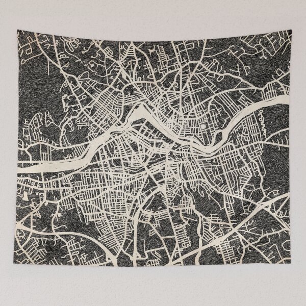 Item preview, Lowell map Massachusetts Ink lines designed and sold by InkMaps.
