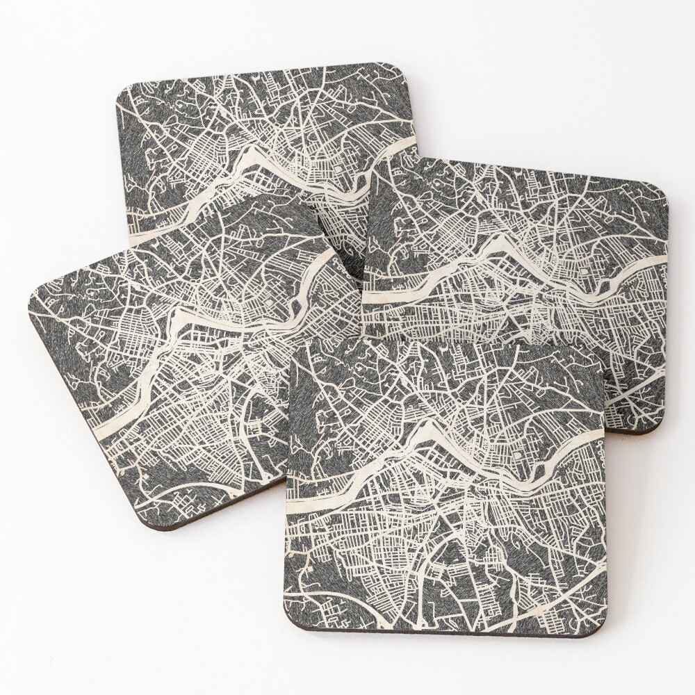 Aperçu de l'œuvre Dessous de verre (lot de 4) créée et vendue par InkMaps.