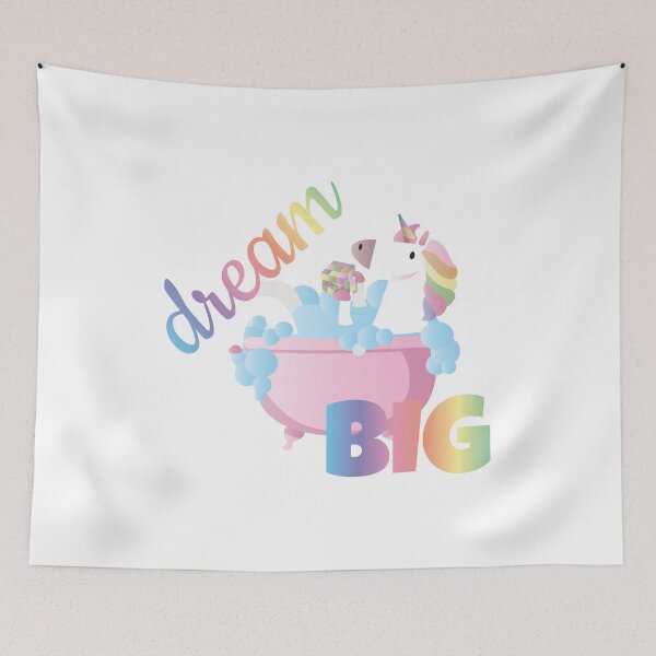 Item preview, Dream big - white and rainbow unicorn designed and sold by FunnyChameleon.