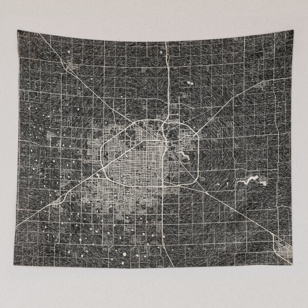 Item preview, Lubbock map Texas Ink lines designed and sold by InkMaps.