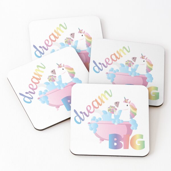 Item preview, Dream big - white and rainbow unicorn designed and sold by FunnyChameleon.