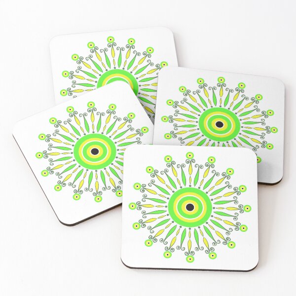 Item preview, Evil Eye Bohemian Mandala - LIGHT Green & yellow designed and sold by Shalini Bisht.