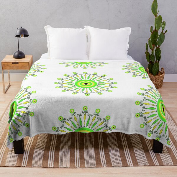 Item preview, Evil Eye Bohemian Mandala - LIGHT Green & yellow designed and sold by Shalini Bisht.