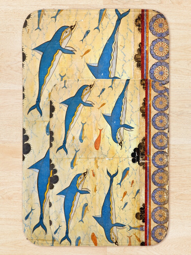 Alternate view of The Minoan Dolphins Bath Mat
