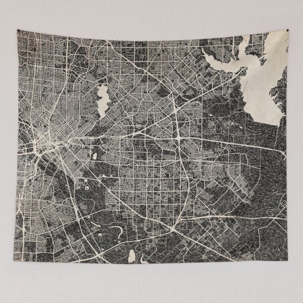 Item preview, Mesquite map Texas Ink lines designed and sold by InkMaps.
