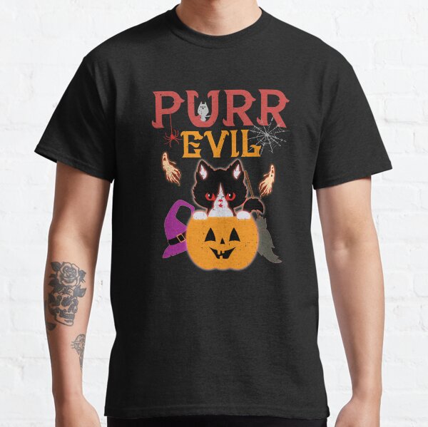 Purr Evil Cat Halloween Classic T-Shirt